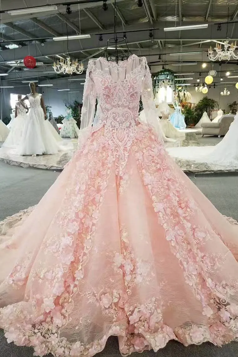 Marvelous Scoop Neck Floral Wedding Dresses Zipper Up With Appliques And Handmade Flowers