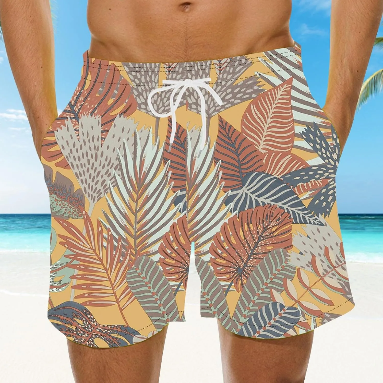 Matching Beach Outfits for Couples Plus Summer Beach Size Dinosaur Shorts Men's Pants Holiday Shorts Stretch Short
