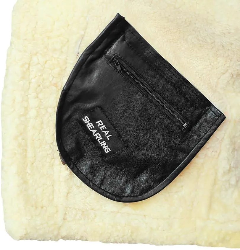Men B3 Bomber Jacket Aviator Real Shearling Sheepskin Leather Winter Jacket