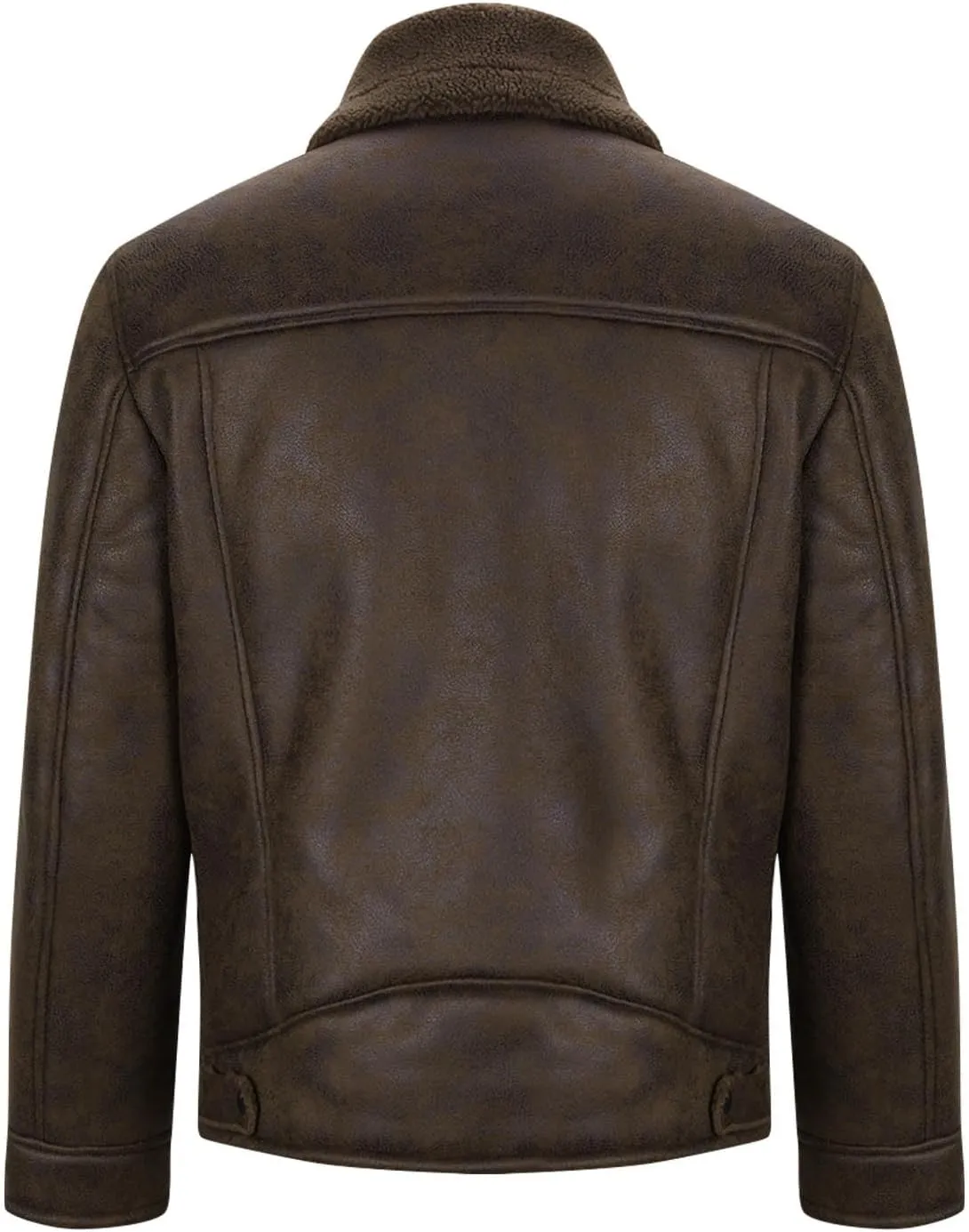 Men Faux Leather Long Sleeve Fleece Coat Winter Casual Solid Zip Jacket Outdoor Warm Loose Soft Hoodless Coat Outwear
