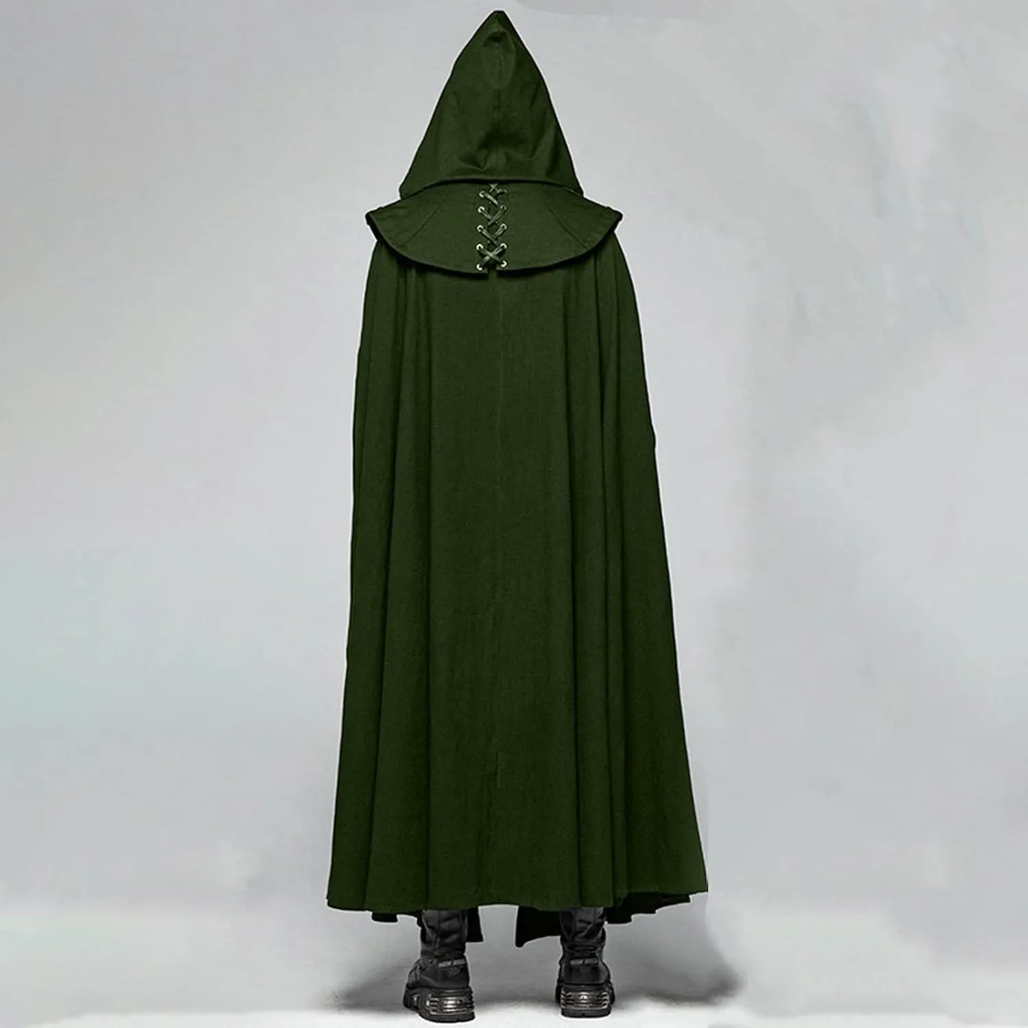 Men Hooded Robe Cloak Knight Fancy Cool Cosplay Costume Medieval Gothic Open Front Poncho Halloween Costumes Coat