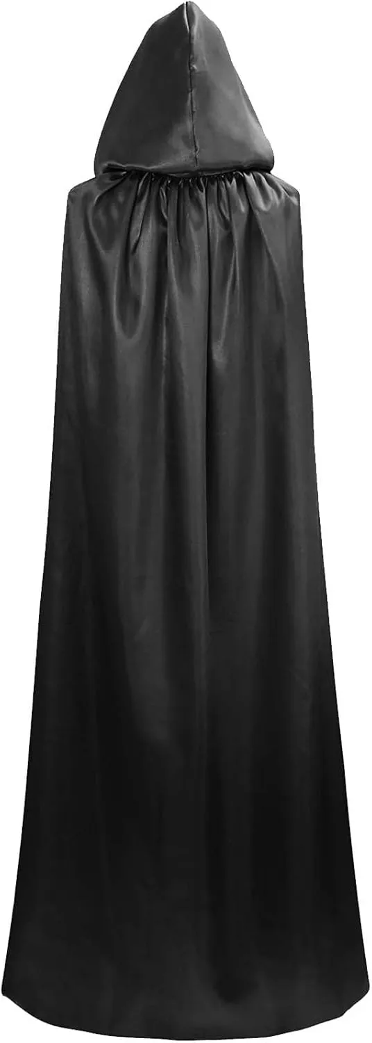 Men Hooded Robe Cloak Knight Fancy Cool Cosplay Costume Medieval Gothic Open Front Poncho Halloween Costumes Coat