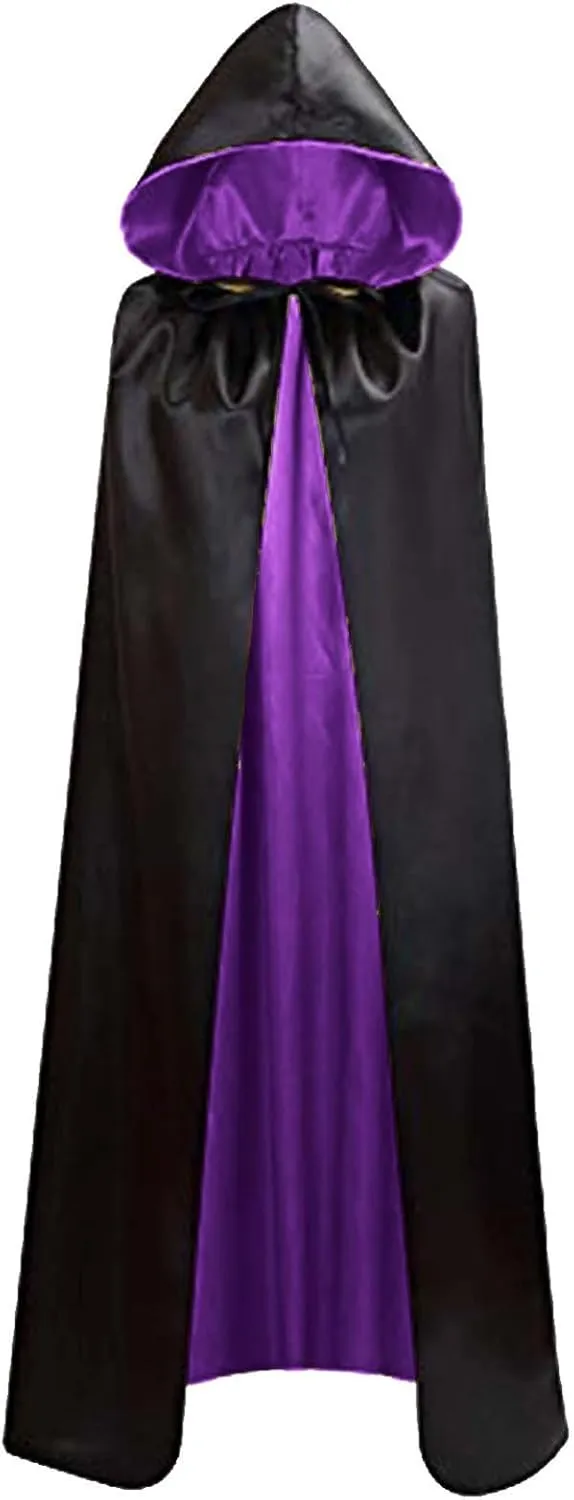 Men Hooded Robe Cloak Knight Fancy Cool Cosplay Costume Medieval Gothic Open Front Poncho Halloween Costumes Coat