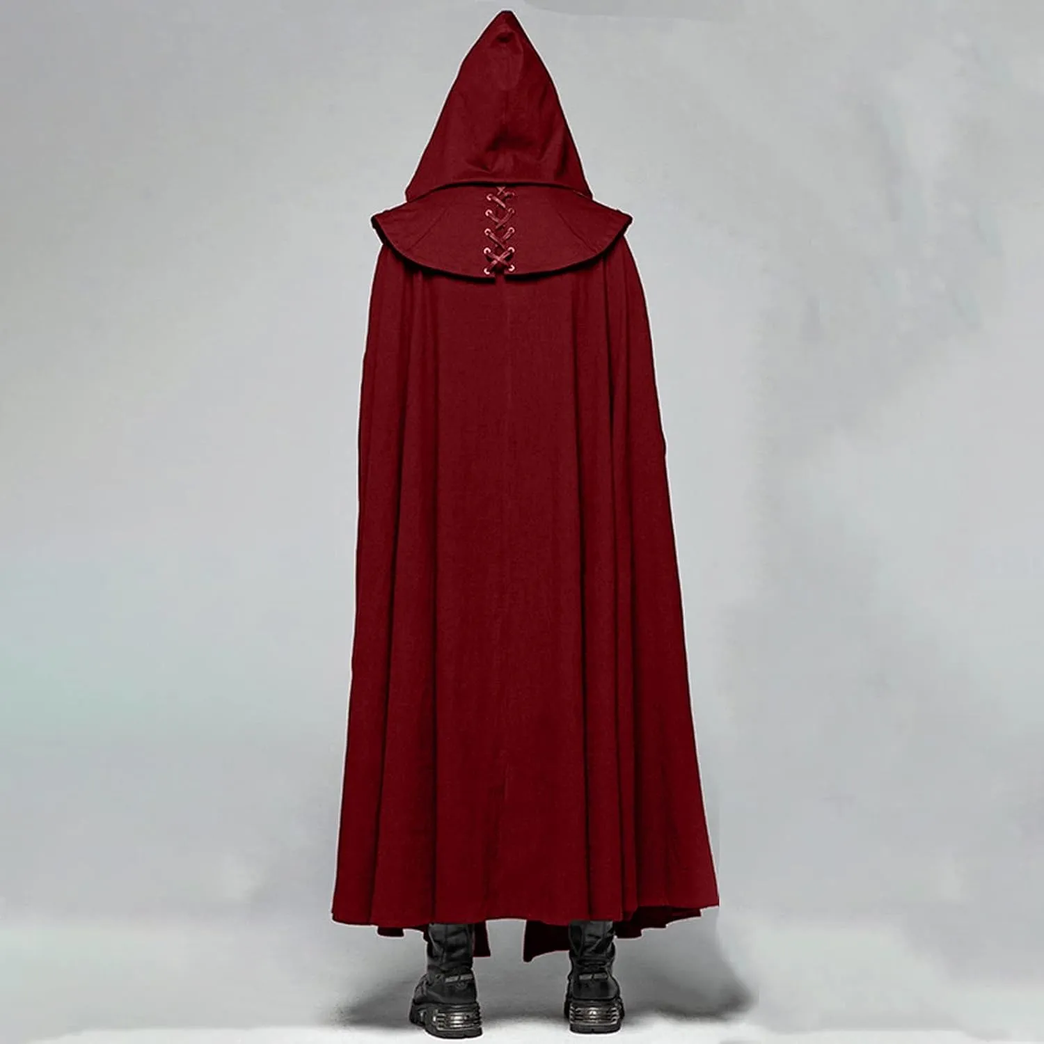 Men Hooded Robe Cloak Knight Fancy Cool Cosplay Costume Medieval Gothic Open Front Poncho Halloween Costumes Coat