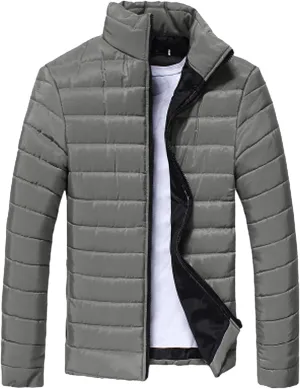 Men Lightweight Jacket Puffer Hoodless Light Padded Zip Down Jacket Winter Warm Bubble Coat Packable Quilted Jackets