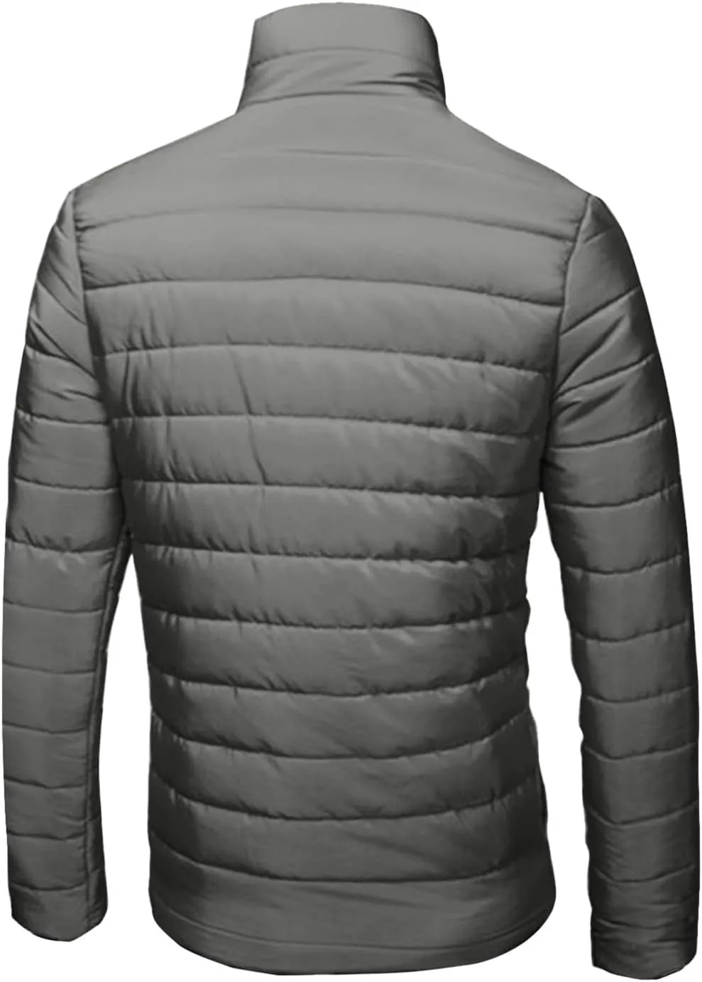 Men Lightweight Jacket Puffer Hoodless Light Padded Zip Down Jacket Winter Warm Bubble Coat Packable Quilted Jackets