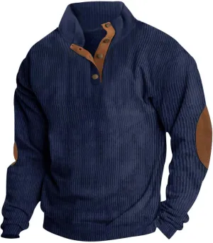 Men's Aztec Western Sweatshirt Sweatshirt Warm Cuff Patch Long Sleeve Sweatshirt Top Long Sleeved Pullover Men Mens