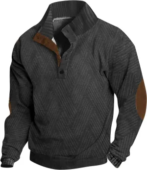 Men's Aztec Western Sweatshirt Sweatshirt Warm Cuff Patch Long Sleeve Sweatshirt Top Long Sleeved Pullover Men Mens