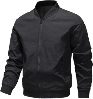 Men's Bomber Jacket Lightweight Casual Fall Winter Warm Windbreaker Zip Up Coat with Pocket Windproof Outwear Varsity Jacket
