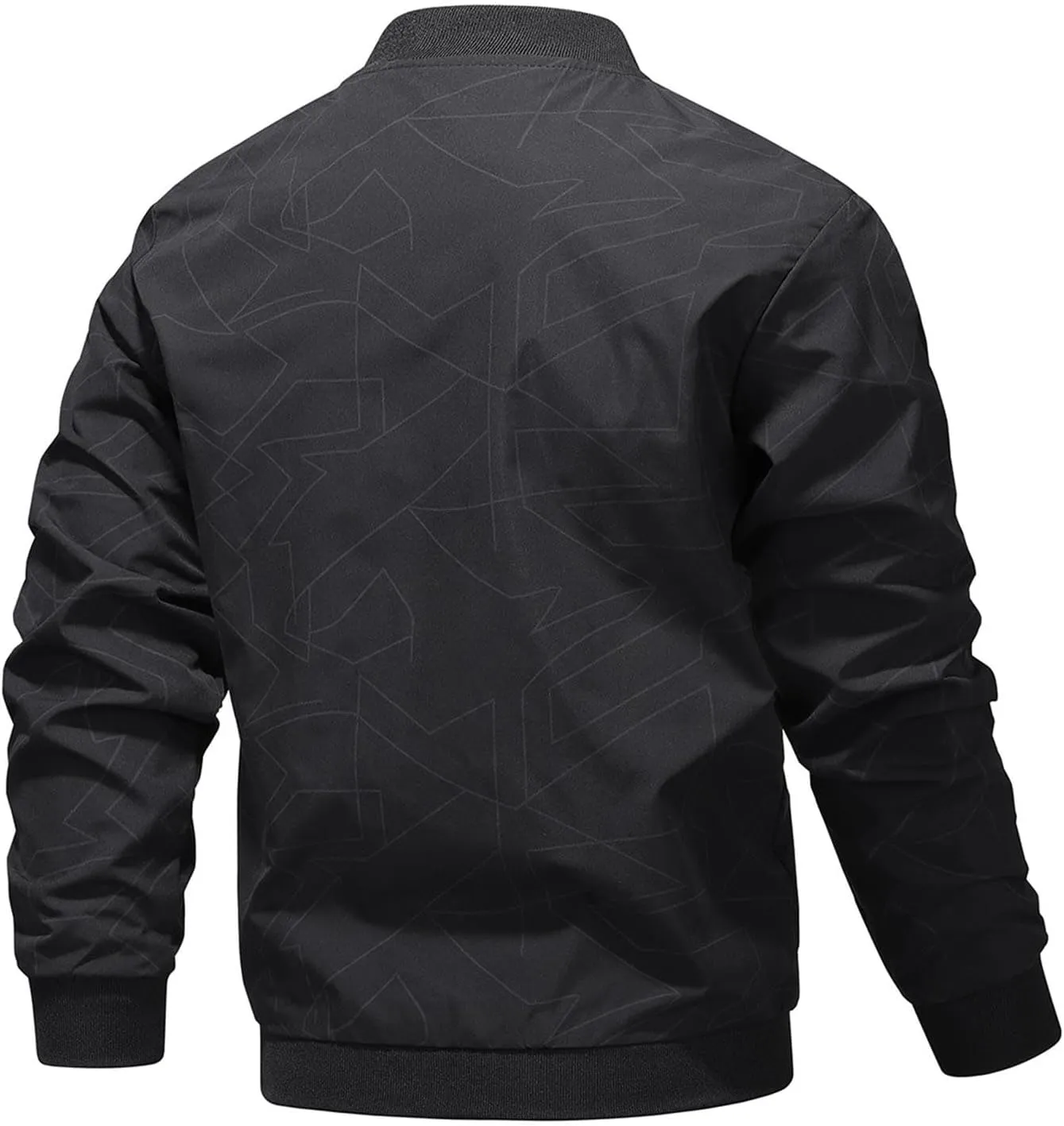 Men's Bomber Jacket Lightweight Casual Fall Winter Warm Windbreaker Zip Up Coat with Pocket Windproof Outwear Varsity Jacket