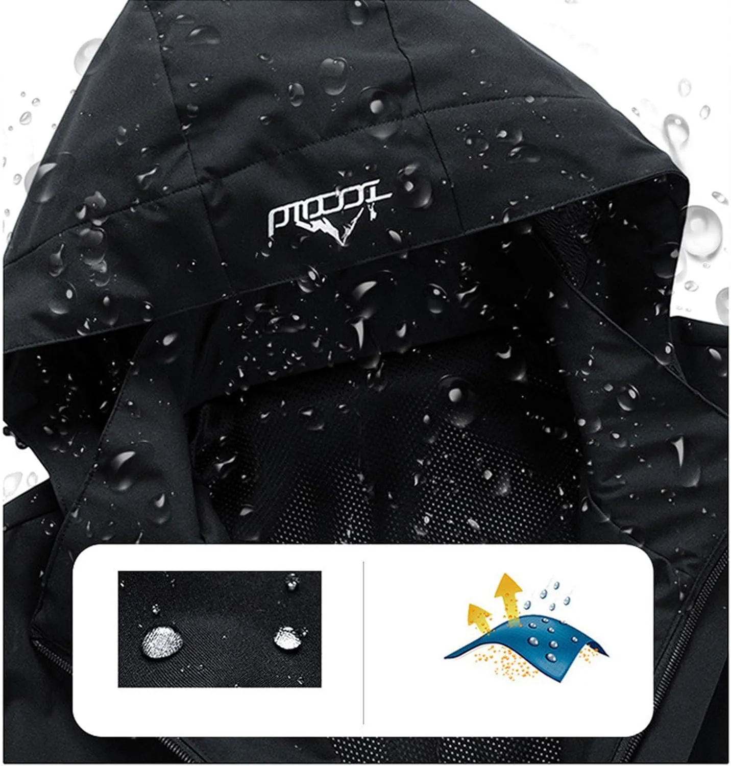 Men's Bomber Jacket Thermal Cotton Solid Color Hooded Coat Tactical Rain Jackets Active Jacket Zip Up Coat with Pocket