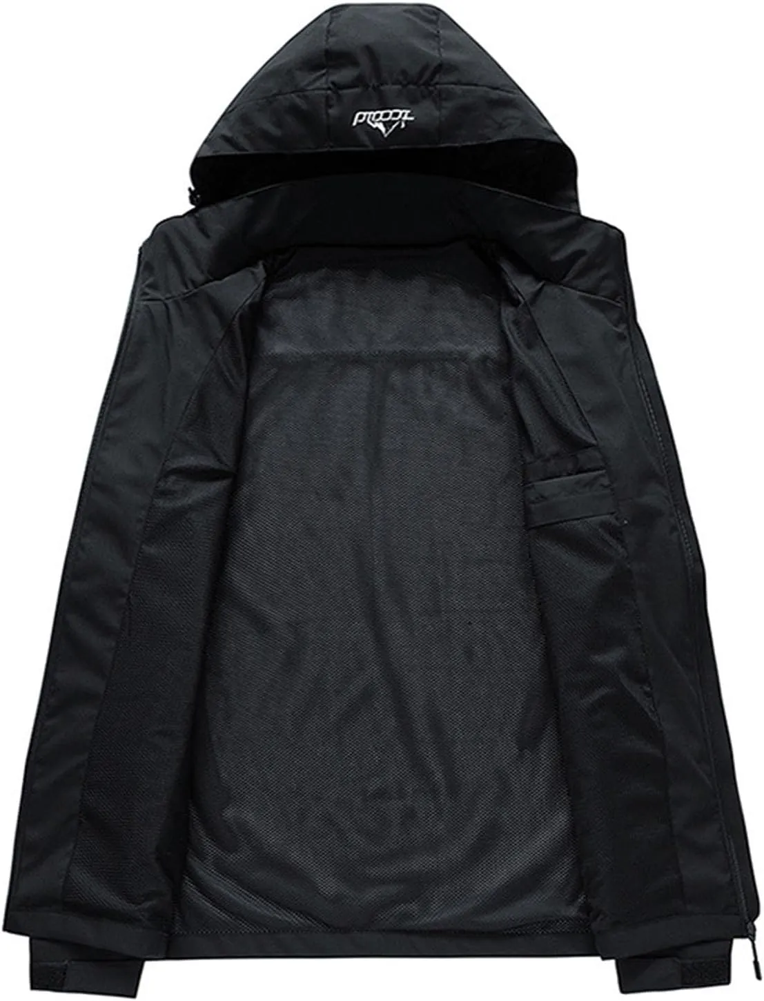 Men's Bomber Jacket Thermal Cotton Solid Color Hooded Coat Tactical Rain Jackets Active Jacket Zip Up Coat with Pocket