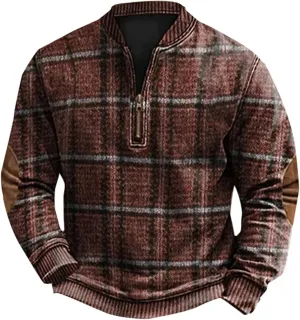 Men's Cable Knit Pullover 3D Sweater Polo Long Sleeved Hoodie Sweatshirts with Elbow Patches Sweaters For Men Men's