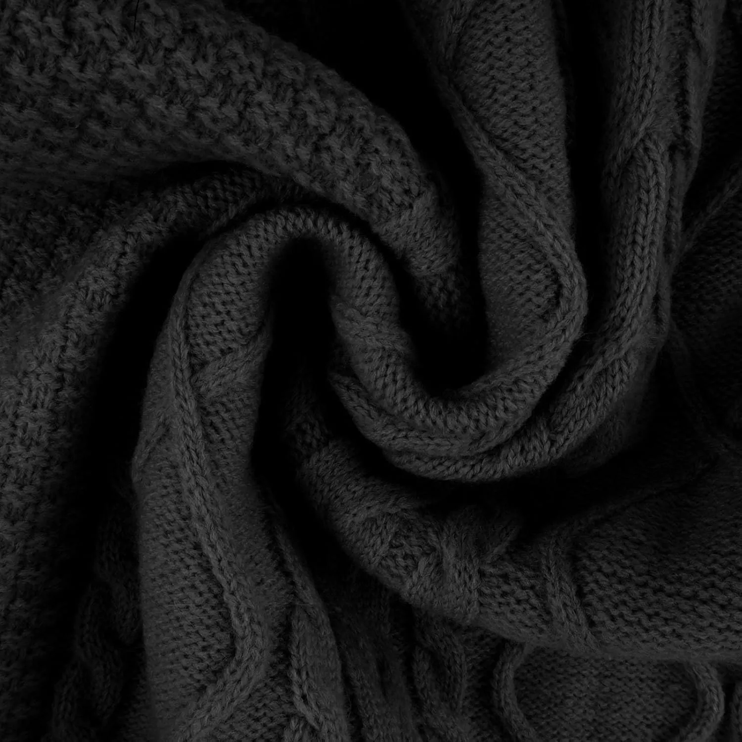 Mens Cable Knit Sweater Plus Size Knitted Chunky Pullover Loose Crewneck Sweater Winter Thermal Long Sleeve Knitwear