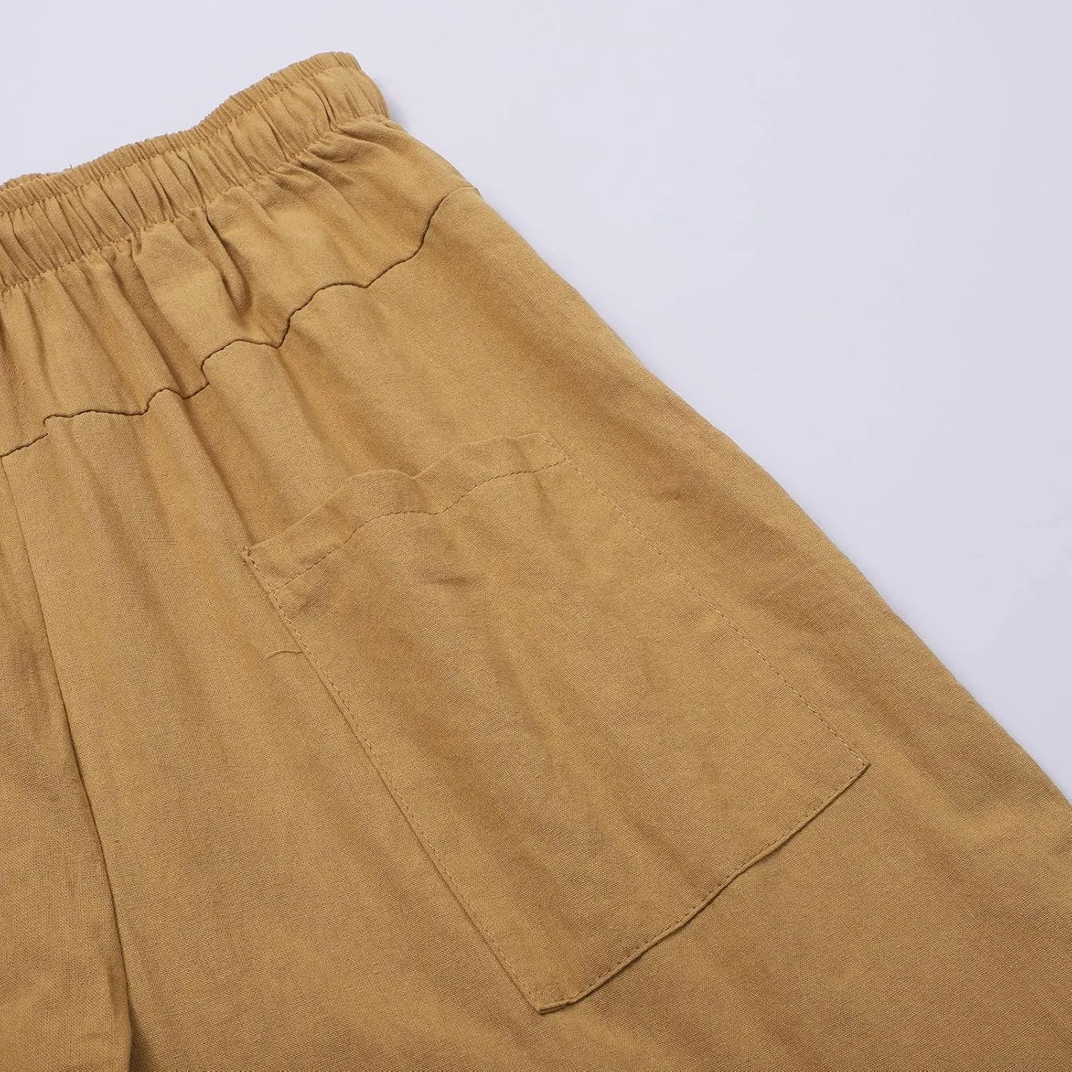 Men's Capri Pants 3/4 Long Shorts Fishing Golf Athletic Hiking Pants Casual Lightweight Drawstring Beach Yoga Shorts