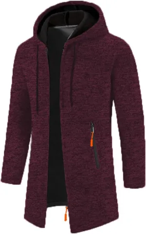 Mens Cardigan Sweater Long Hoodie Sweater Zip Up Knit Cardigan Plus Size Knit Sweater Jacket Fall Winter Cardigan