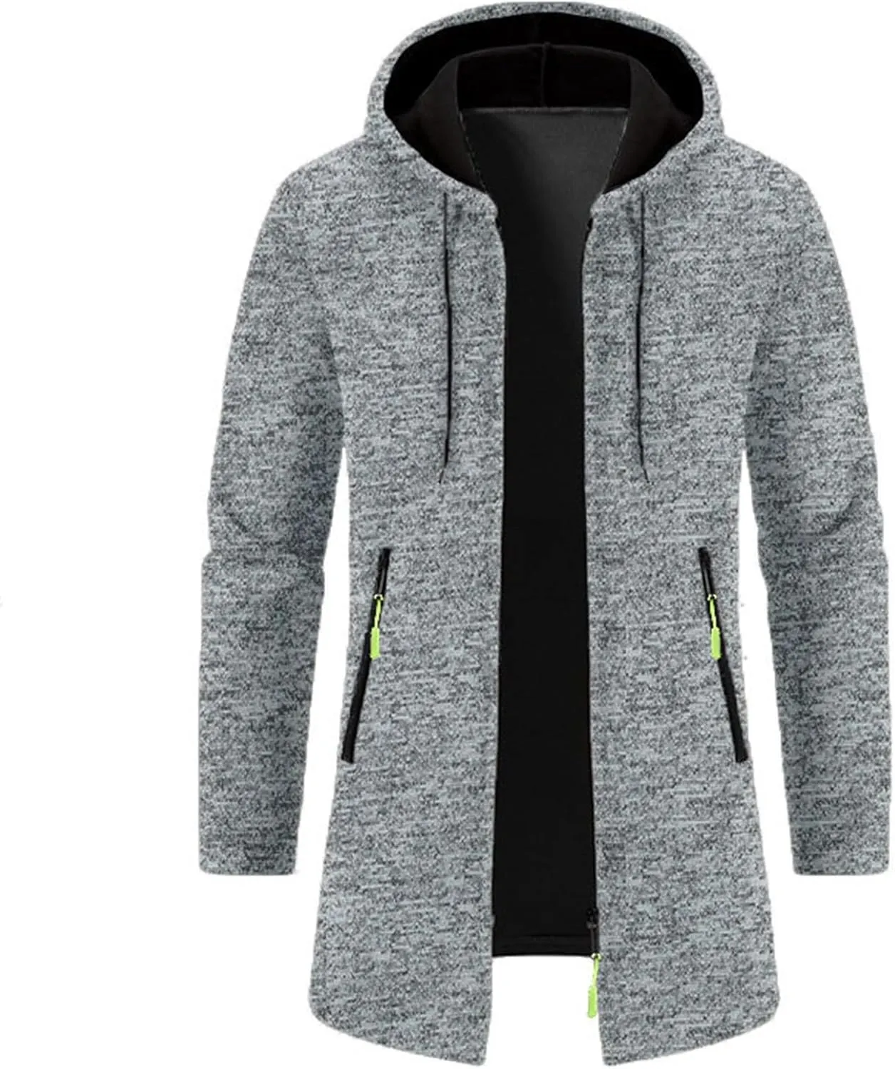 Mens Cardigan Sweater Long Hoodie Sweater Zip Up Knit Cardigan Plus Size Knit Sweater Jacket Fall Winter Cardigan