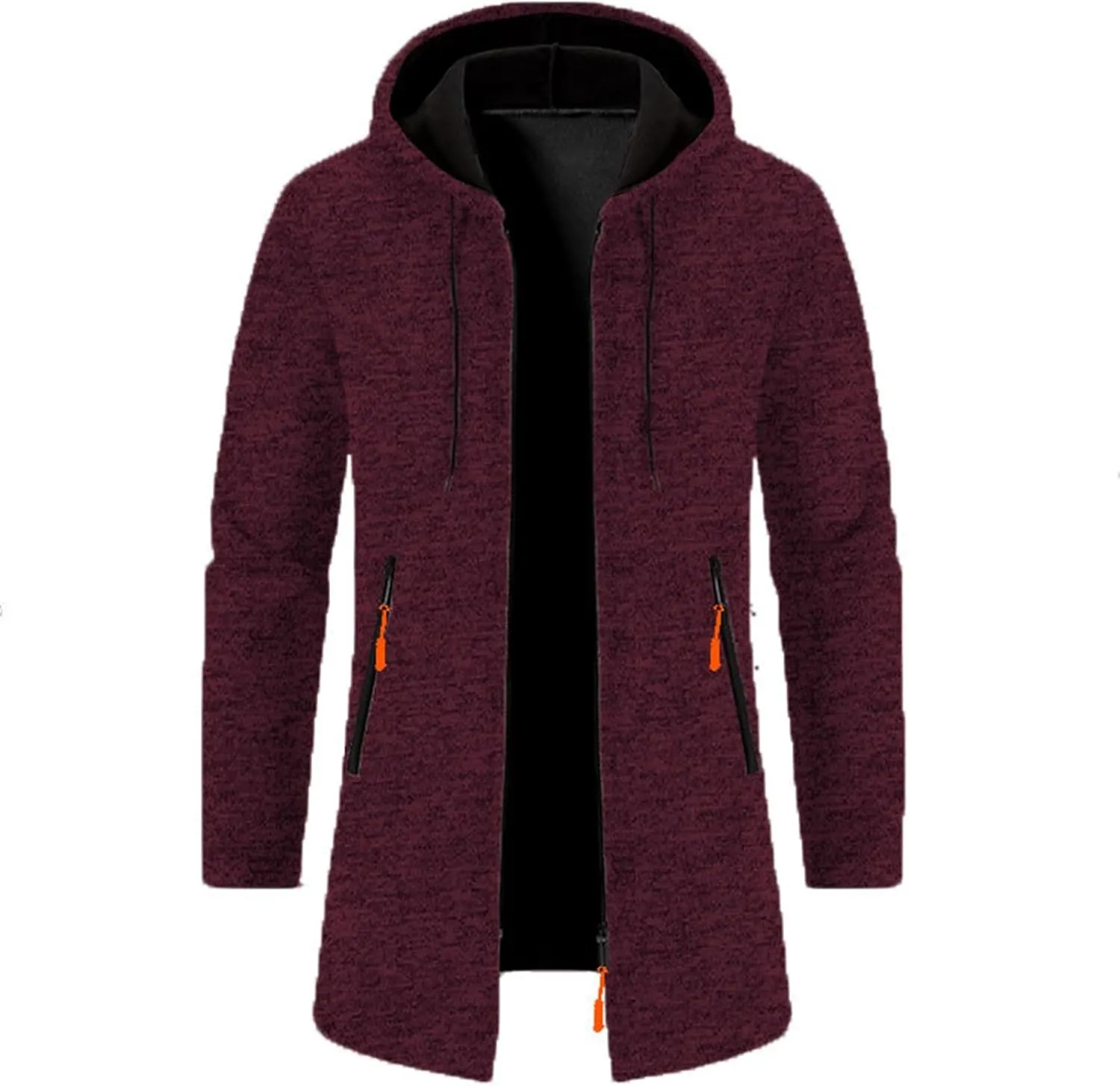 Mens Cardigan Sweater Long Hoodie Sweater Zip Up Knit Cardigan Plus Size Knit Sweater Jacket Fall Winter Cardigan