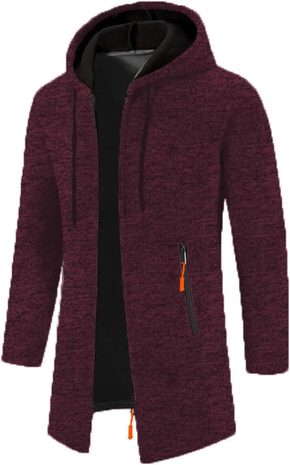Mens Cardigan Sweater Long Hoodie Sweater Zip Up Knit Cardigan Plus Size Knit Sweater Jacket Fall Winter Cardigan