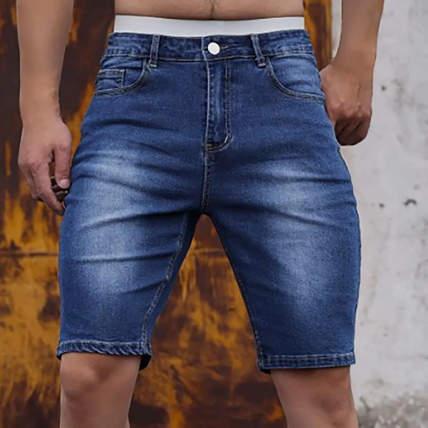 Mens Cargo Shorts Chino Cotton Drawstring Casual Shorts Slim Fit Summer Twill Outdoor Short Pants Stretch Trouser