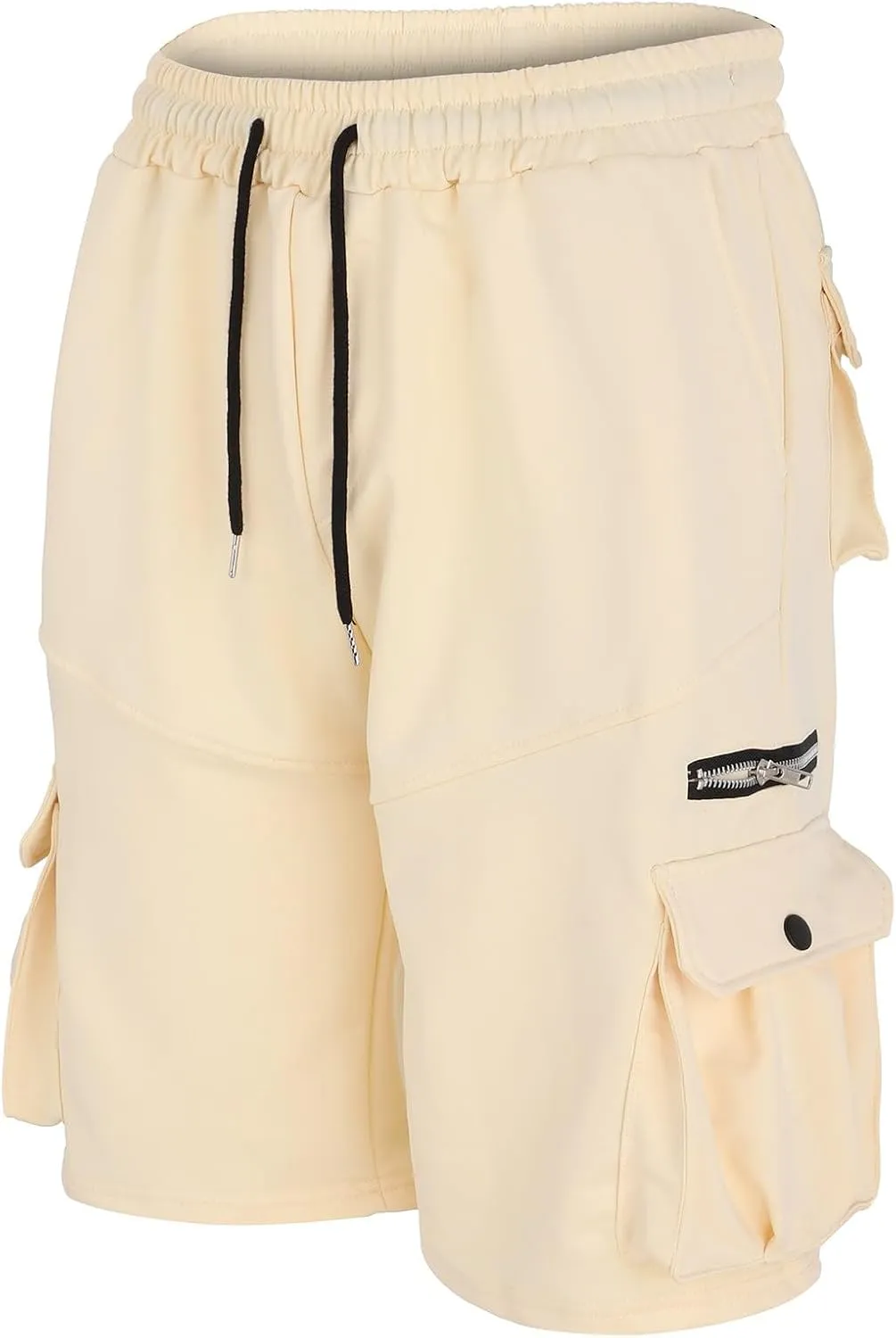 Mens Cargo Shorts Elastic Waist Summer Casual Shorts Outdoor Hiking Quick Dry Lightweight Work Shorts with Pockets
