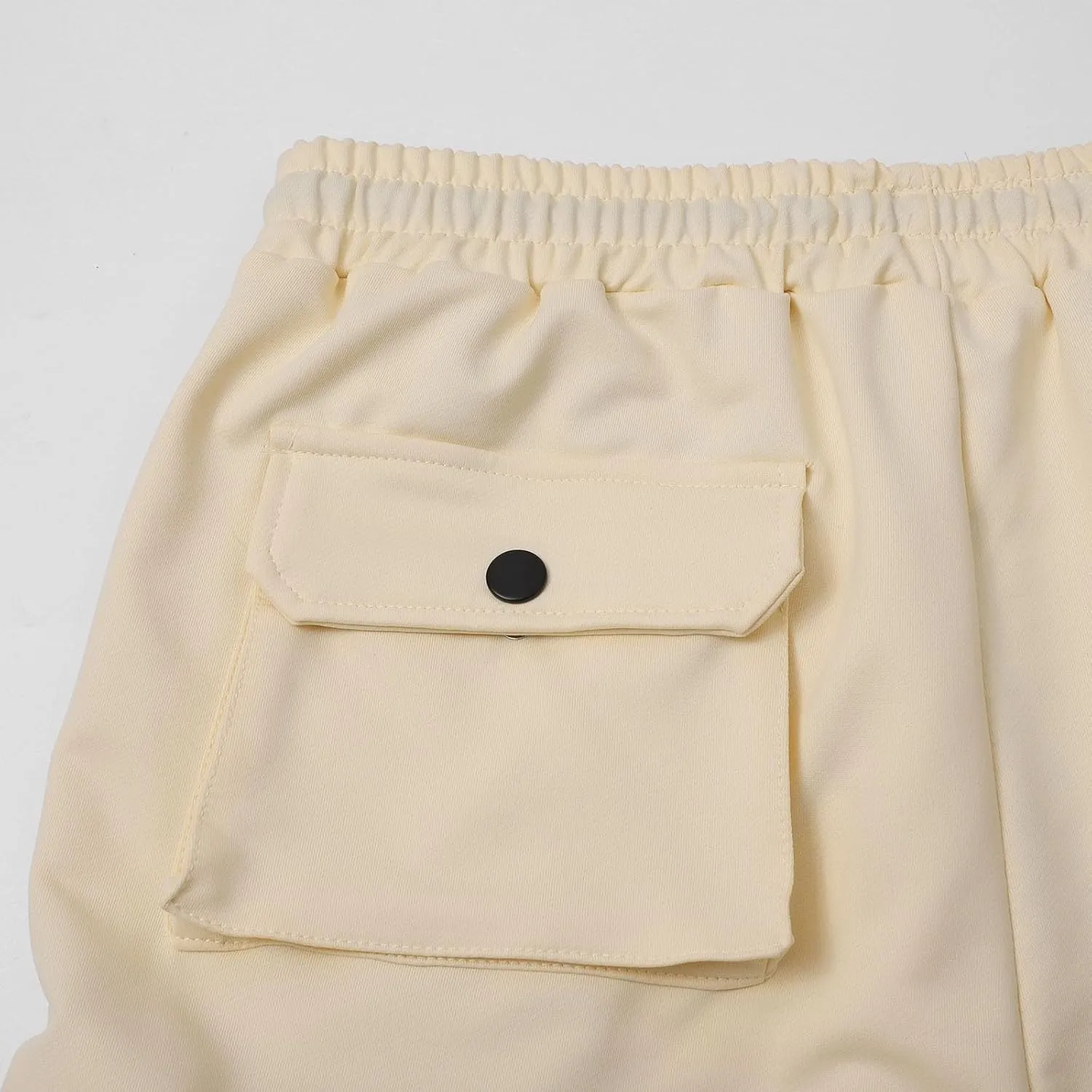 Mens Cargo Shorts Elastic Waist Summer Casual Shorts Outdoor Hiking Quick Dry Lightweight Work Shorts with Pockets