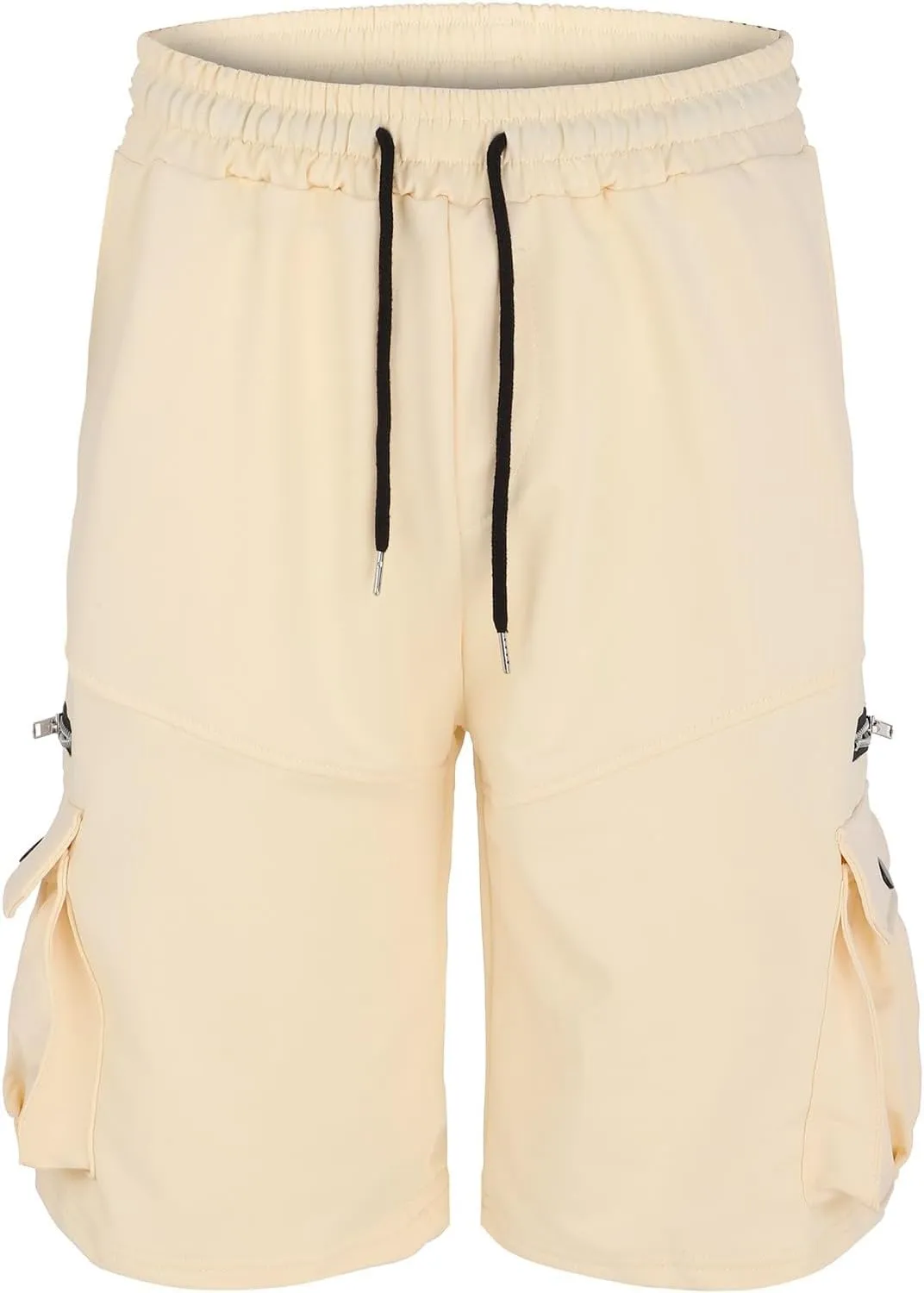 Mens Cargo Shorts Elastic Waist Summer Casual Shorts Outdoor Hiking Quick Dry Lightweight Work Shorts with Pockets