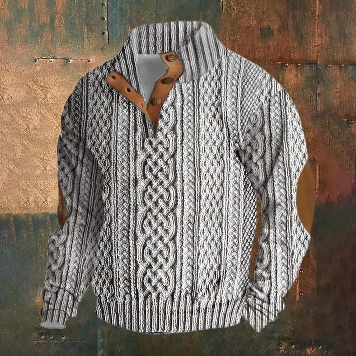 Men's Cashmere Long Sleeve Sweatshirt Sweater Button Up Pullover Casual Large Tall Sweatshirts For Men 3xl Mens