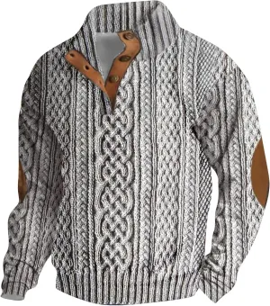 Men's Cashmere Long Sleeve Sweatshirt Sweater Button Up Pullover Casual Large Tall Sweatshirts For Men 3xl Mens
