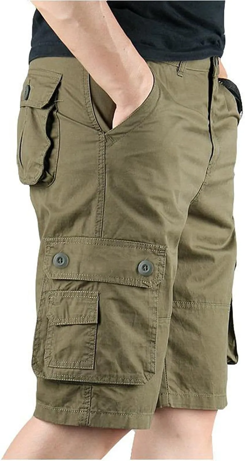 Mens Casual Cargo Shorts Multi Pockets Military Work Outdoor Wear Carpenter Shorts Athletic Fit Hiking Fishing Shorts
