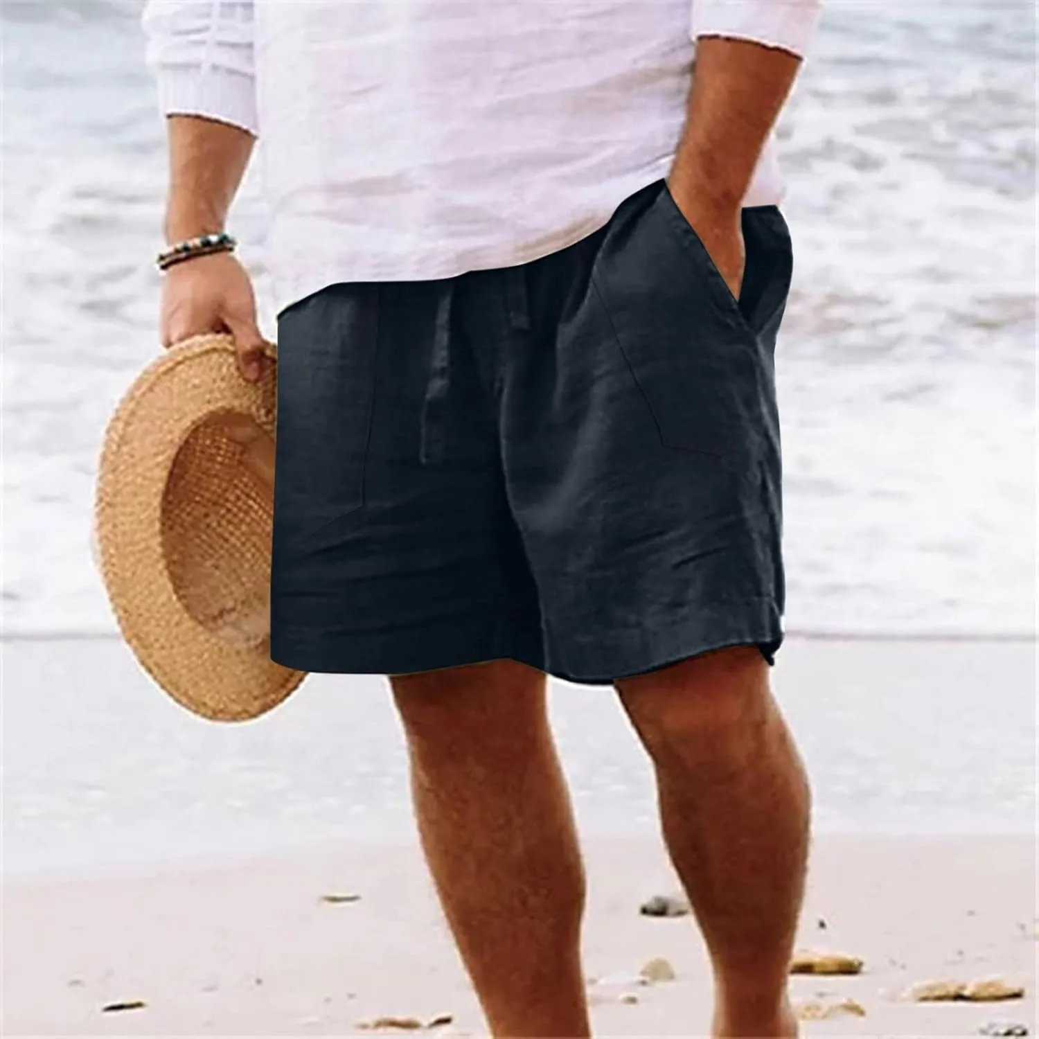 Men's Casual Shorts 5 Inches Inseam Flat Front Cargo Chino Shorts Summer Running Workout Slim Fit Golf Shorts