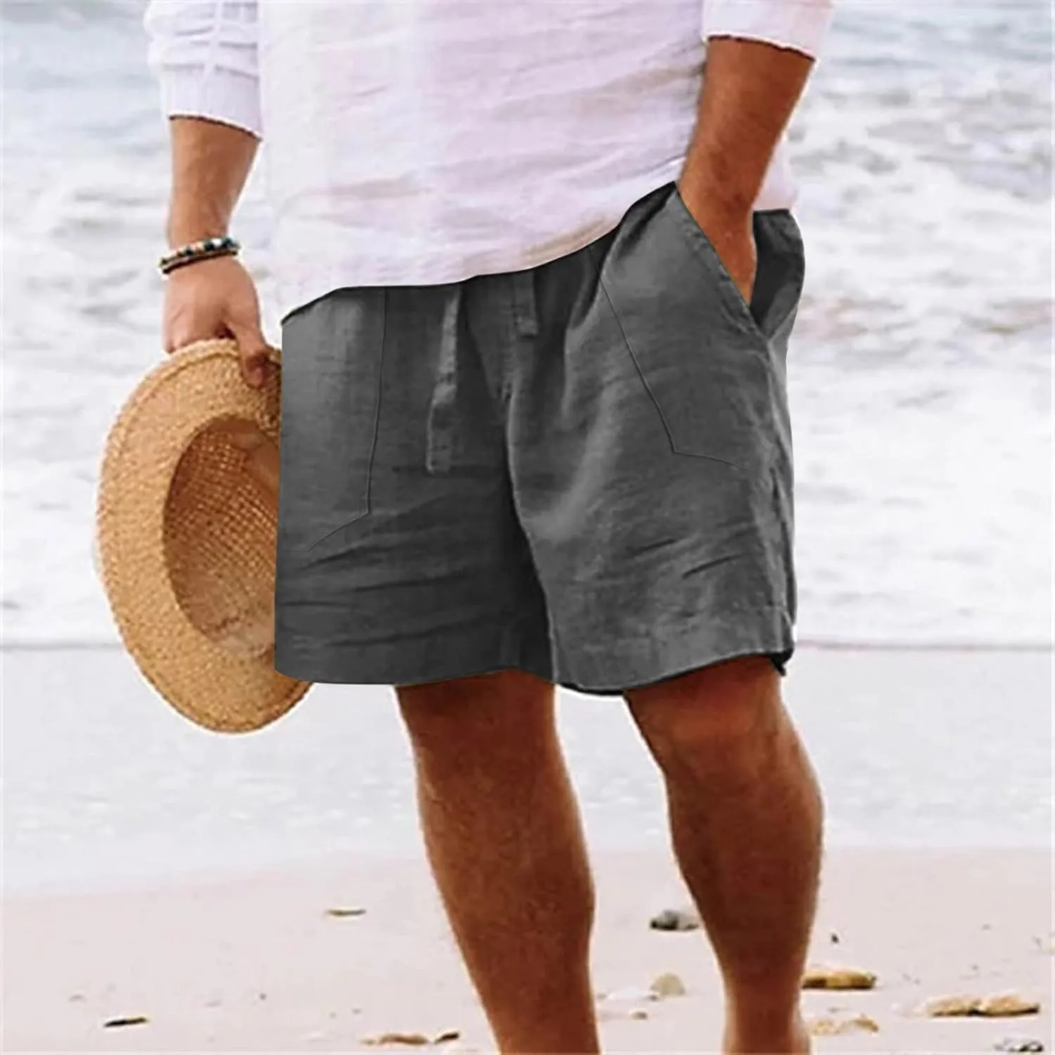 Men's Casual Shorts 5 Inches Inseam Flat Front Cargo Chino Shorts Summer Running Workout Slim Fit Golf Shorts