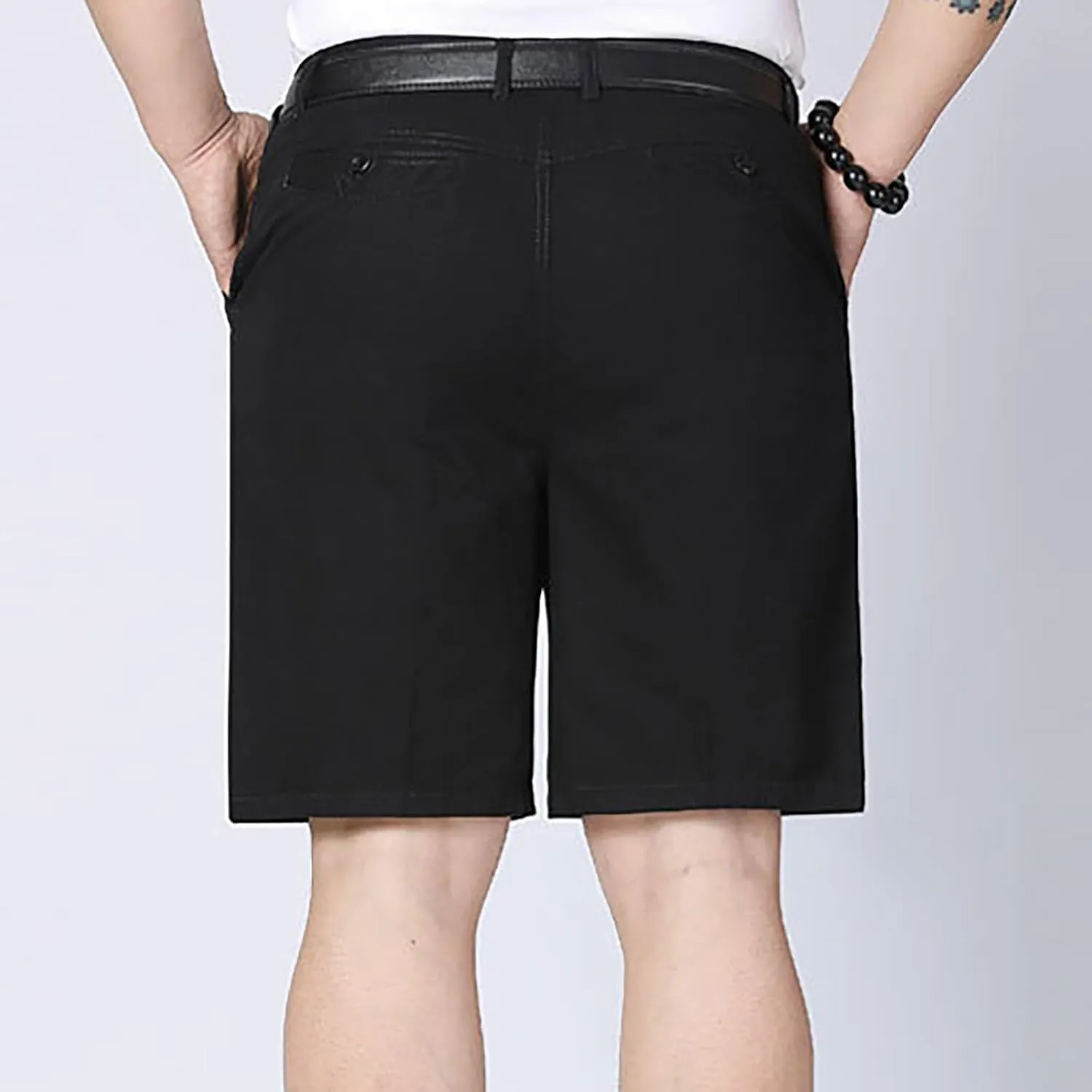 Men's Casual Shorts 7" Cotton Athletic Running Shorts Straight Wide Leg Elastic Waist Drawstring Workout Sweat