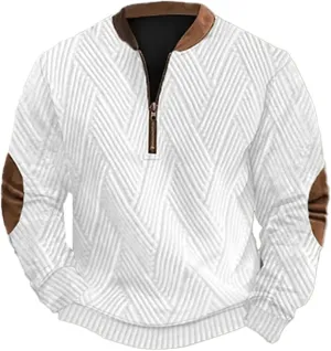 Mens Casual Sweater Like Sweatshirt Zipper Long Sleeved Hoodie Mens Sweatshirt Stand Collar 3D Sweaters Like
