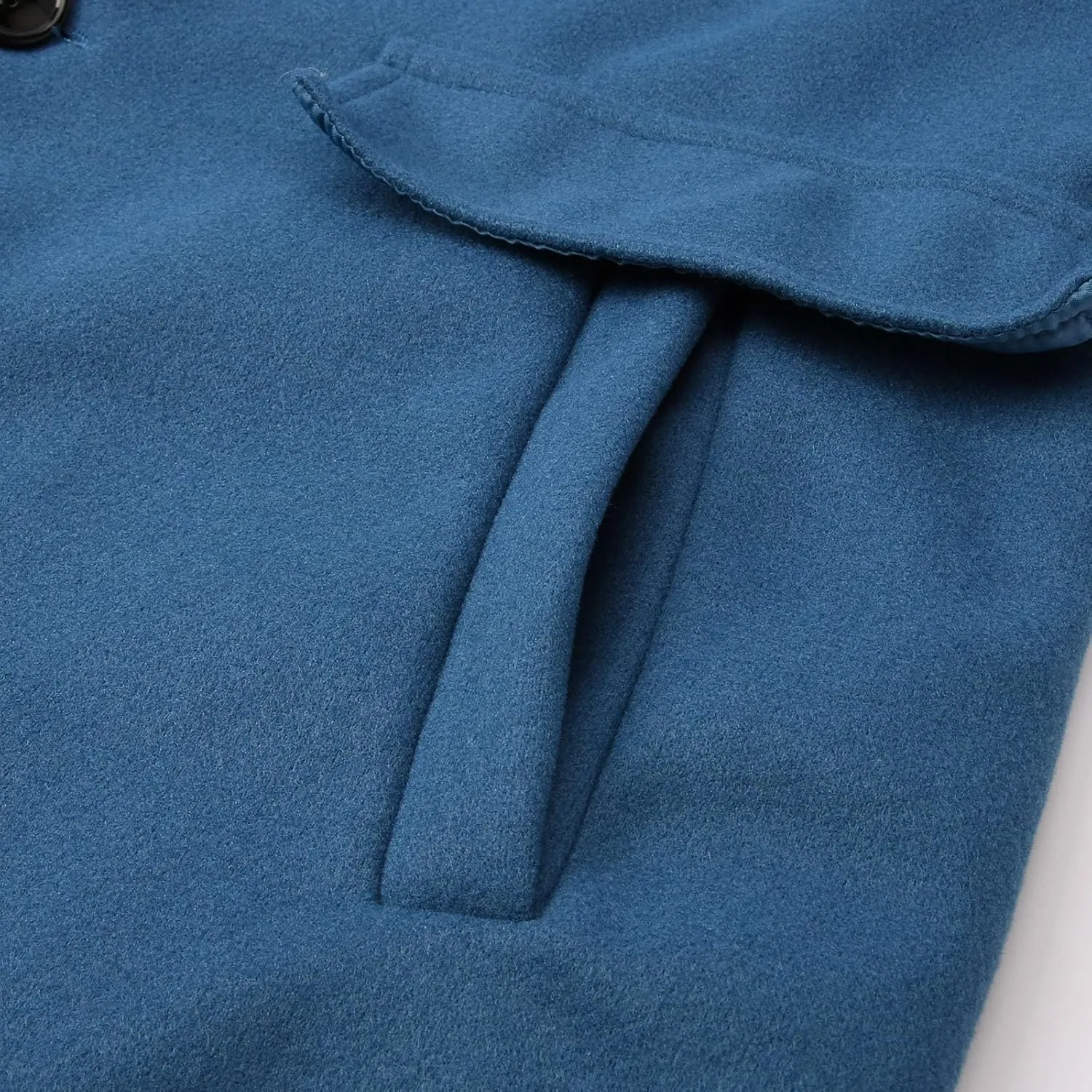 Men's Casual Trench Coat Slim Fit Notched Collar Long Jacket Overcoat Single Breasted Mid Long Pea Coat Wih Pockets