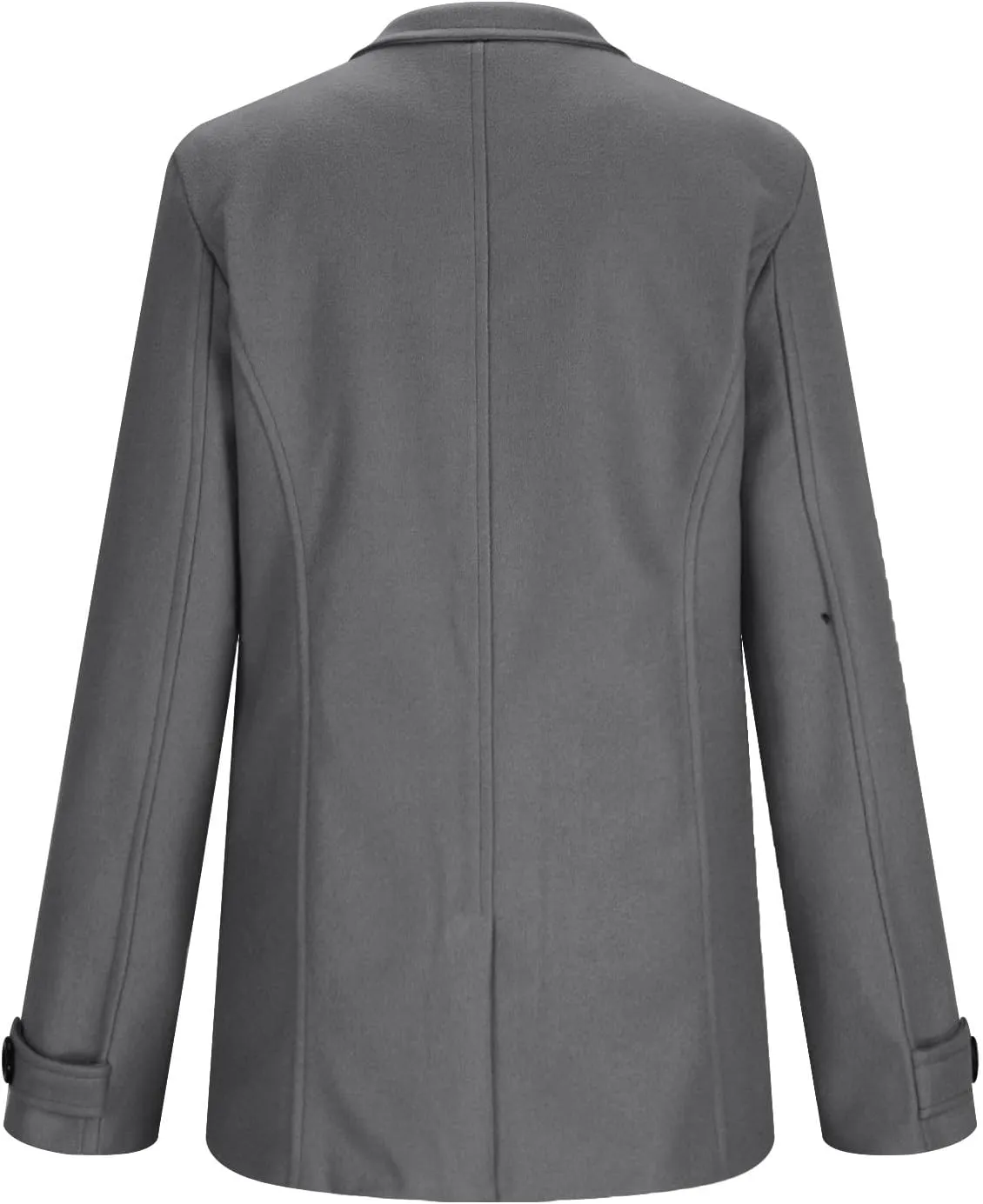 Men's Classic Notched Collar Double Breasted Wool Blend Pea Coat Casual Fashion Business Trench Coat Warm Overcoats