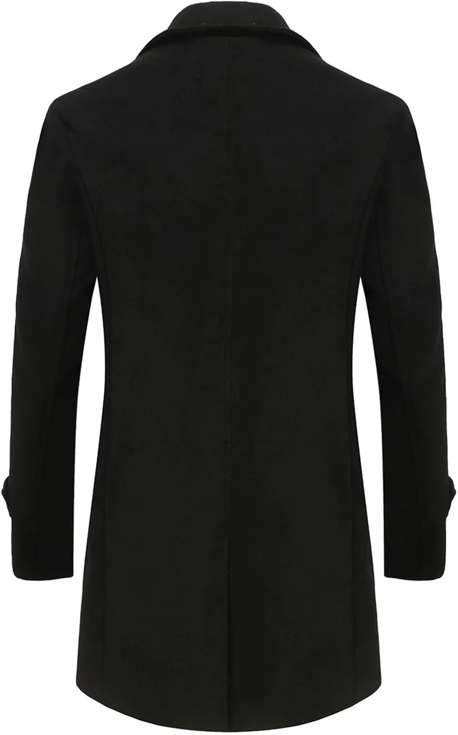 Men's Classic Single Breasted Long Jacket Casual Winter Warm Overcoat with Pockets