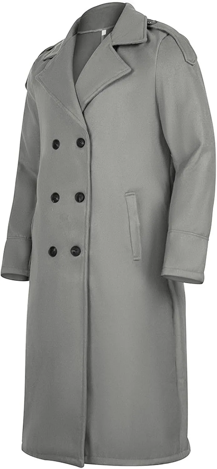 Men's Classic Wool Blend Peacoat Slim Fit Casual Warm Overcoat with Pockets