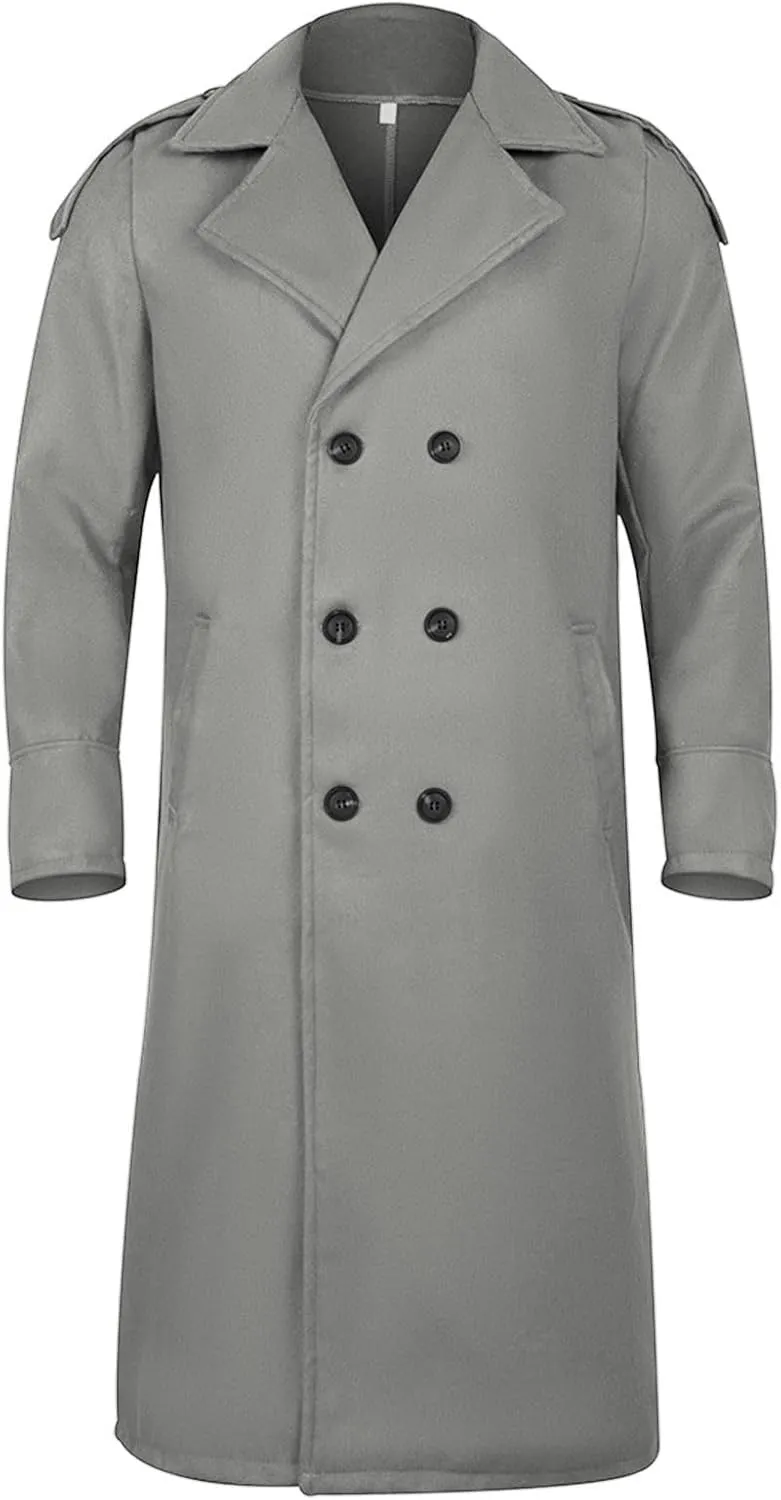 Men's Classic Wool Blend Peacoat Slim Fit Casual Warm Overcoat with Pockets