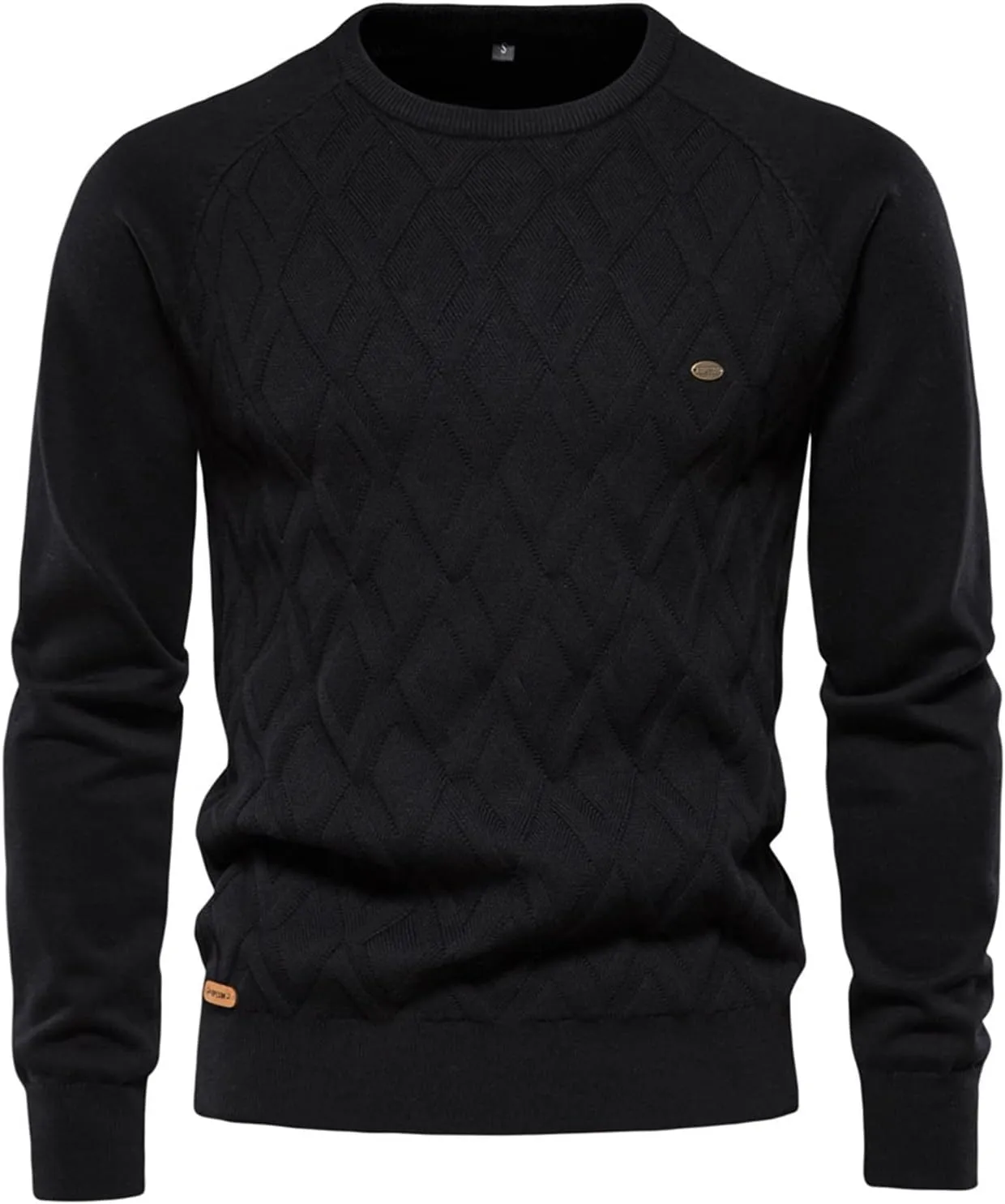 Men's Crewneck Sweater,Casual Slim Pullover Sweater Fall Winter Basic Knitwear Long Sleeve Solid Knit Sweater