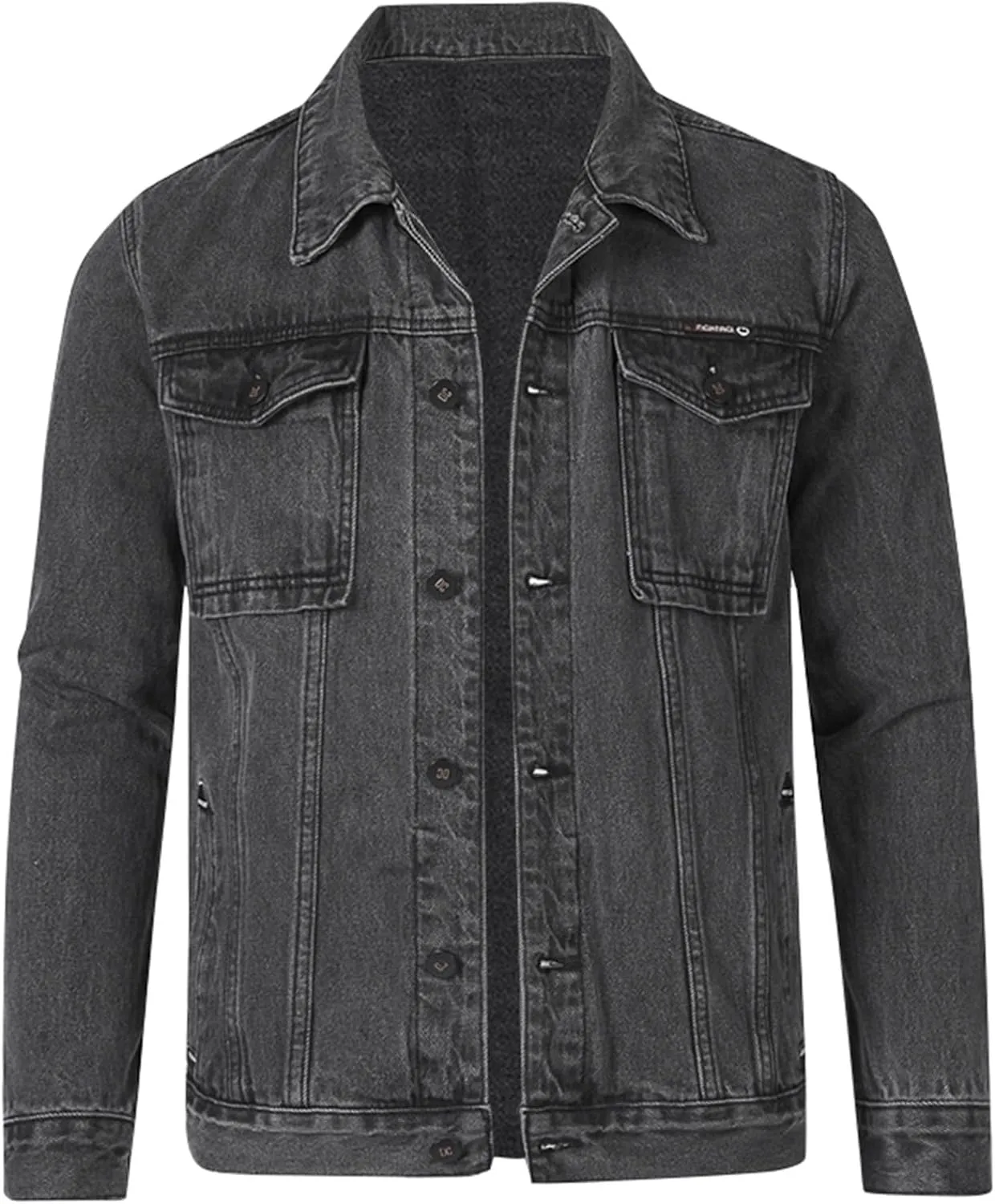 Men'S Denim Jackets Distressed Vintage Jean Jacket Single Breasted Windbreaker Slim Fit Denim Jacket Men Outerwear Coat