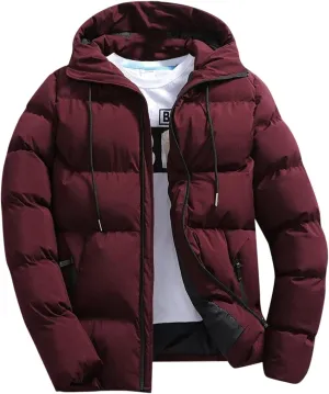 Mens Down Jacket Lightweight Warm Zip Down Jacket Warm Winter Coat Puffy Stretch Jackets for Ski Touring