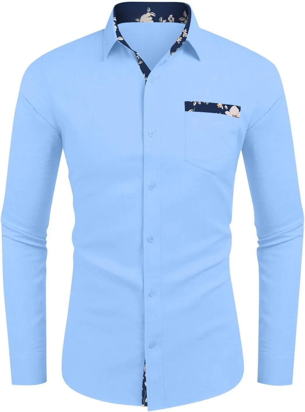 Men's Dress Shirts Big and Tall Button Down Dress Shirt Long Sleeve Casual Shirt