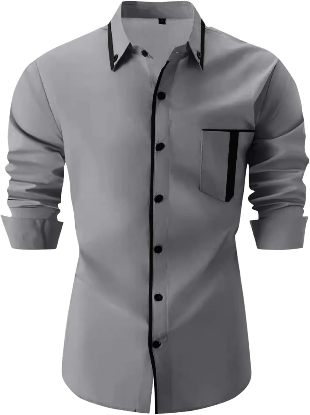 Mens Dress Shirts Big and Tall Stretch Shirt Casual Slim Fit Dress Shirt