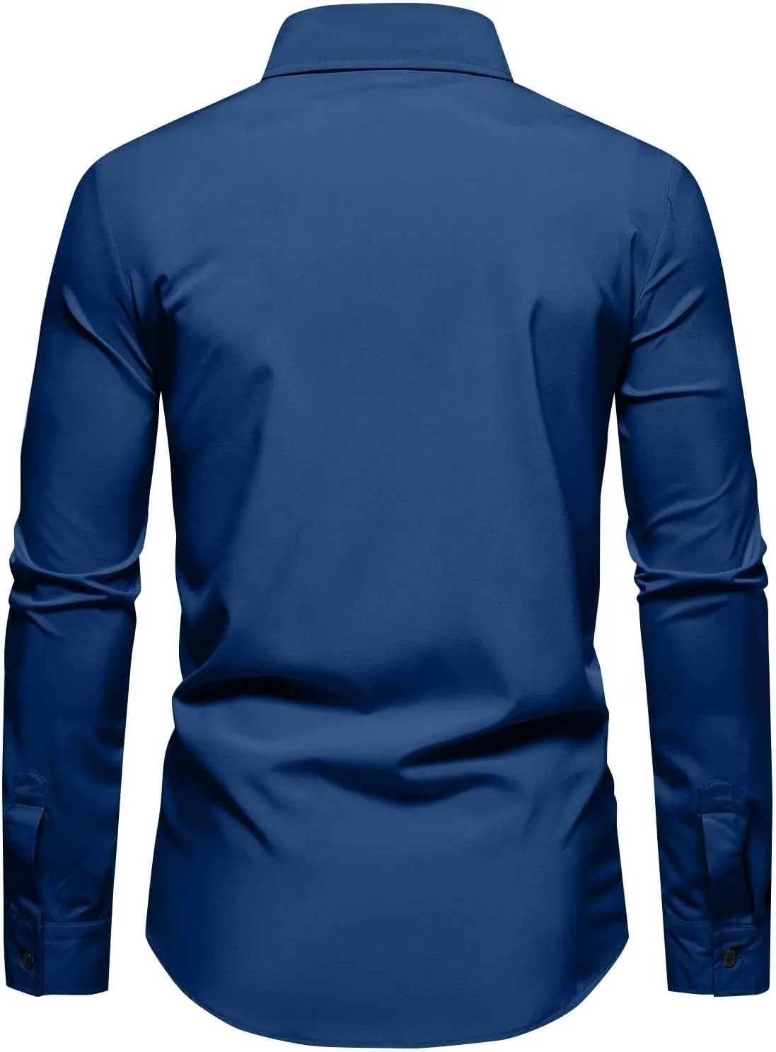Mens Dress Shirts Big and Tall Stretch Shirt Casual Slim Fit Dress Shirt