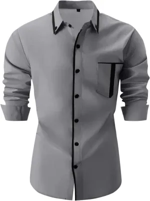 Mens Dress Shirts Big and Tall Stretch Shirt Casual Slim Fit Dress Shirt