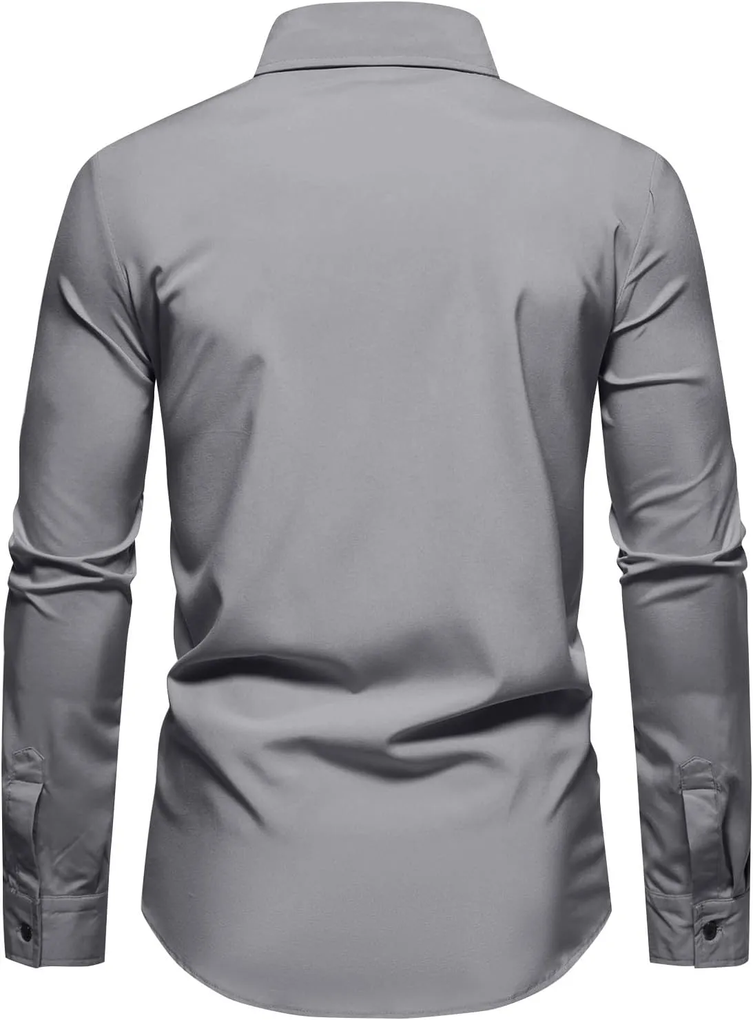 Mens Dress Shirts Big and Tall Stretch Shirt Casual Slim Fit Dress Shirt