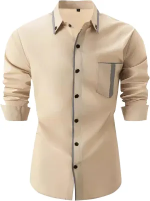 Men's Dress Shirts Button Down Stretch Dress Shirt Slim Fit Casual Shirt
