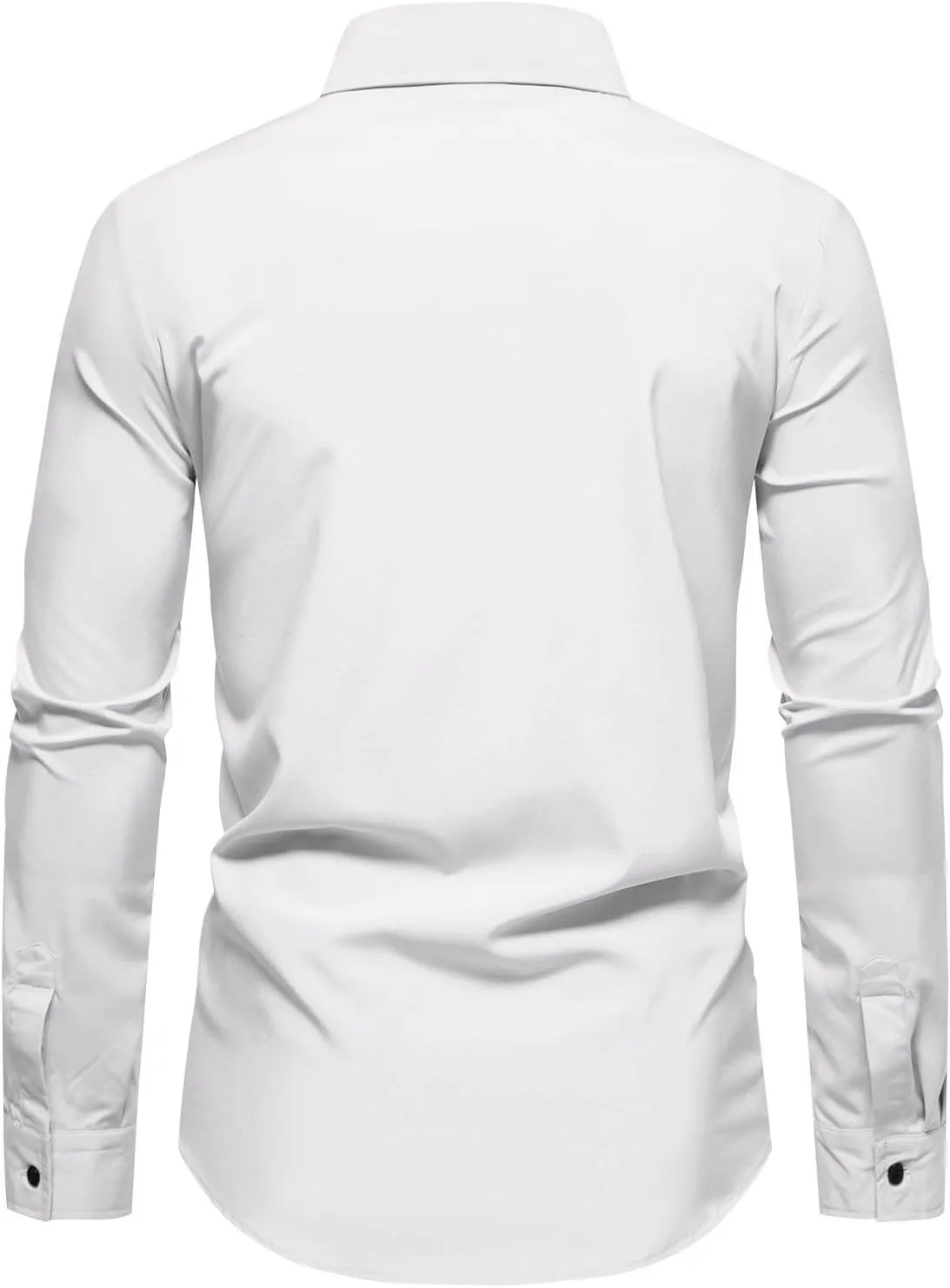 Men's Dress Shirts Button Down Stretch Shirt Casual Long Sleeve Dress Shirt