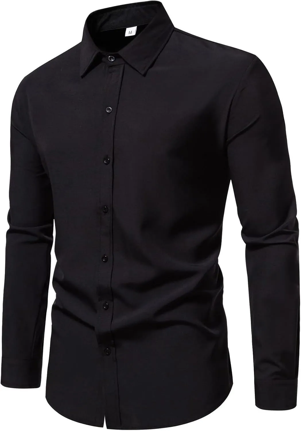 Mens Dress Shirts Casual Stretch Dress Shirt Fall Big and Tall Shirt